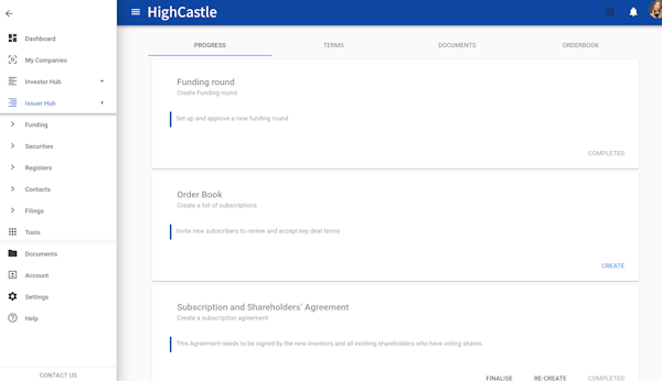 HighCastle progress tracking