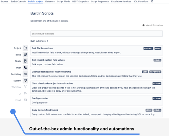 ScriptRunner for Jira built-in scripts