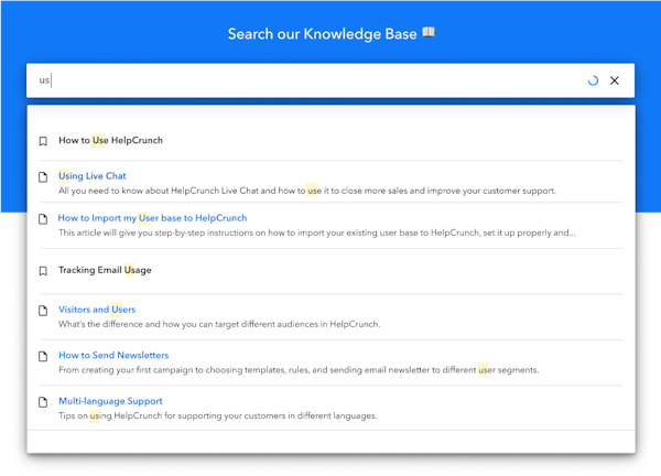 HelpCrunch knowledge base