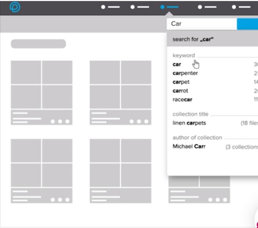pixx.io search suggestion screenshot.