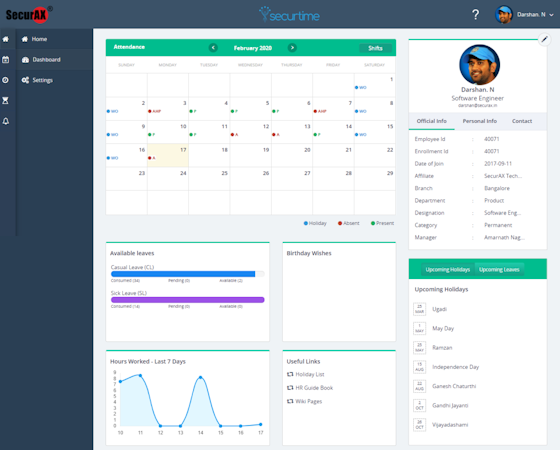 Securtime attendance management