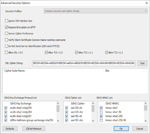 Cerberus security options