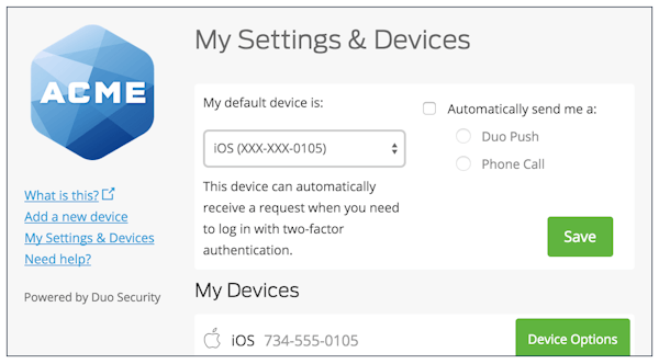 Settings tab