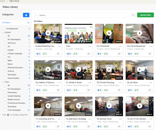 Sibme content library
