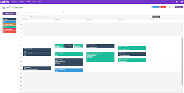 Sign-Off Calendar