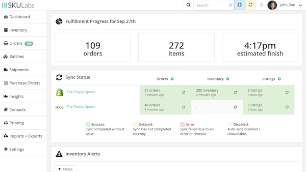 SKULabs Cloud dashboard