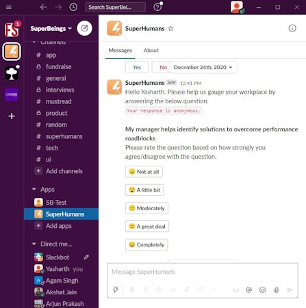 SuperBeings Slack integration