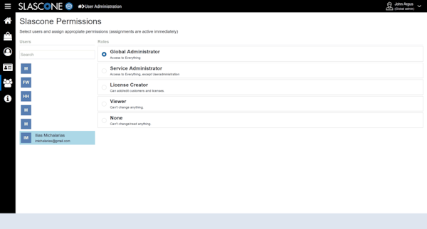 SALSCONE role-based permissions