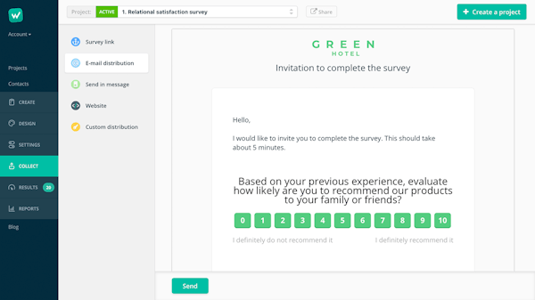 Startquestion email distribution
