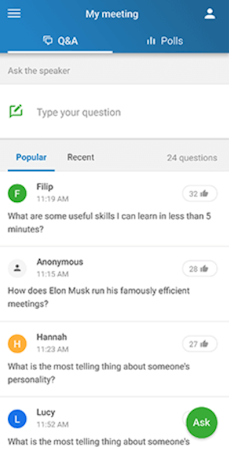 Slido Q&A