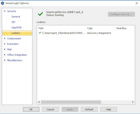 Smartcrypt options