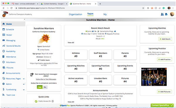 SportsPlus home page