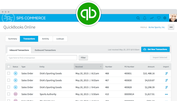 SPS Commerce quickbooks integration