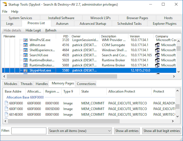 Spybot startup tool