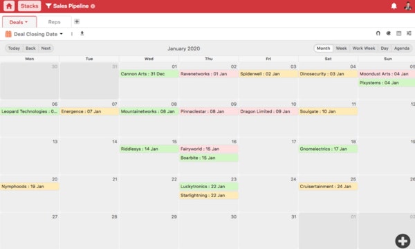 Stackby calendar view