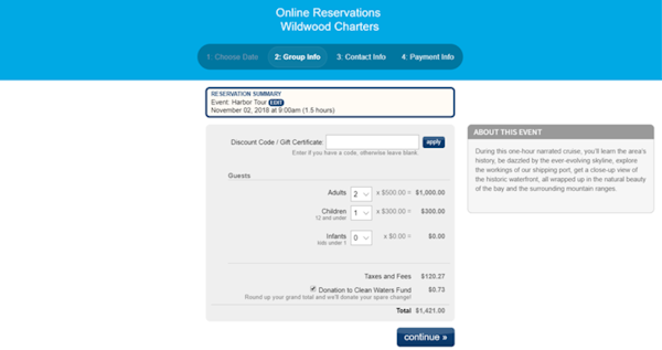 Starboard Suite reservation summary