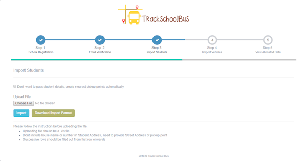 TrackSchoolBus importing student data