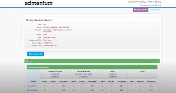 Study Island report