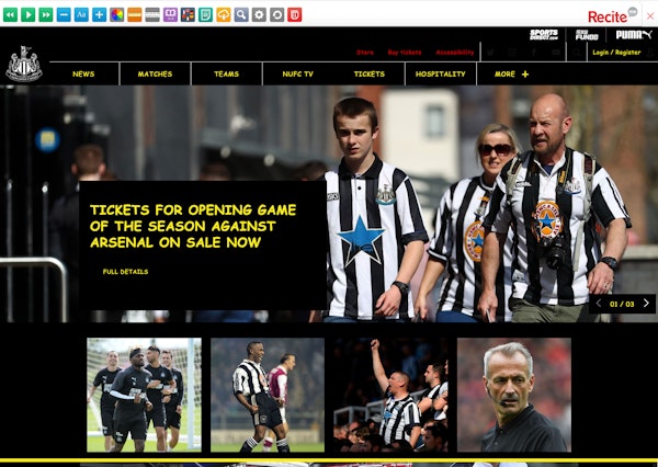 Recite Me website styling screenshot