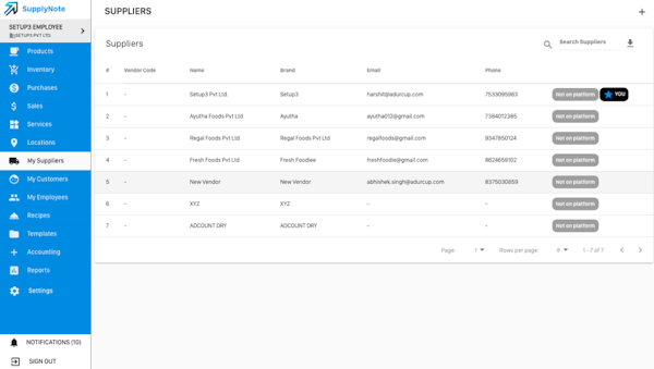 SupplyNote supplier management