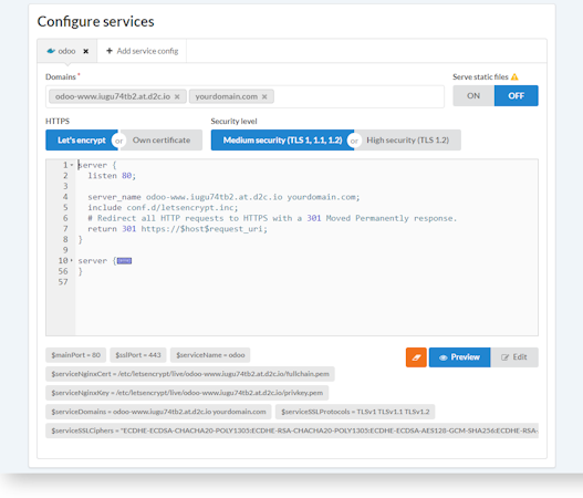 D2C configuring services