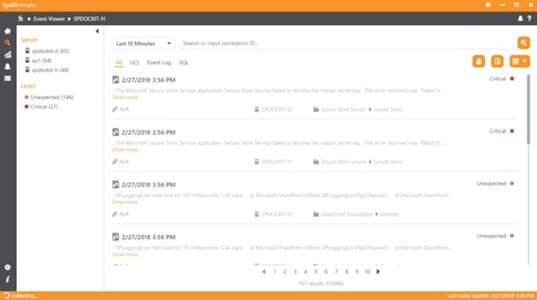 SysKit Insights event viewer