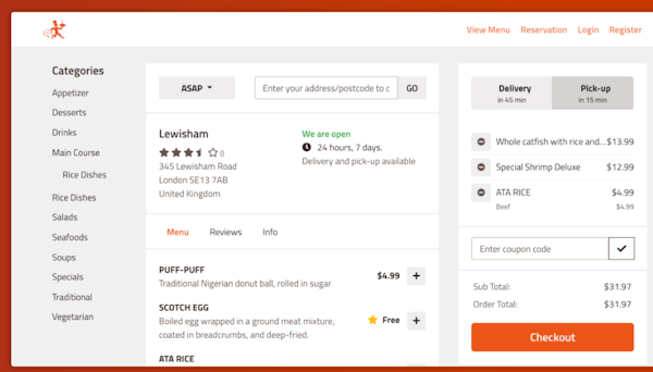 TastyIgniter checkout page