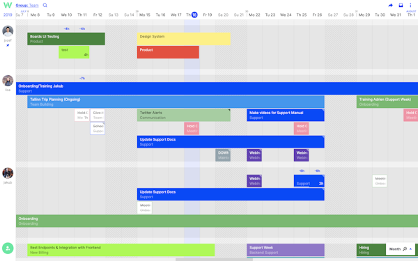 Toggl Plan team management