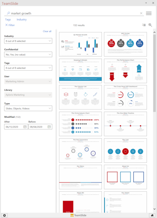 TeamSlide search functionality