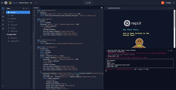 Repl.it sending test invite