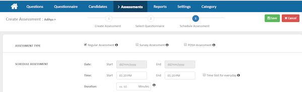 Testofy assessment types