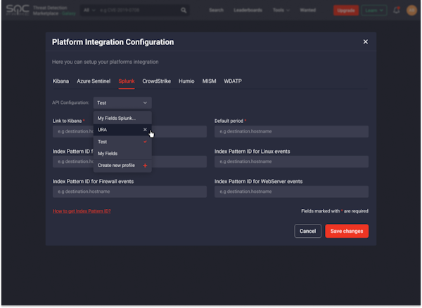 Threat Detection Marketplace platform integration