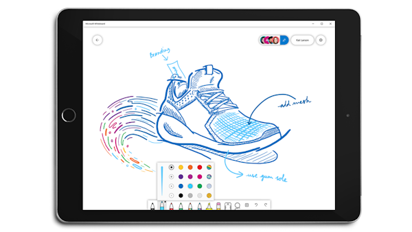 Microsoft Whiteboard pen colors and thickness