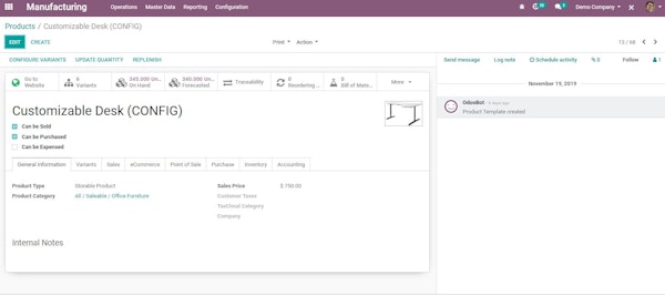 odoo product info