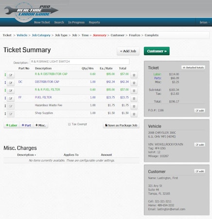 Ticket summary