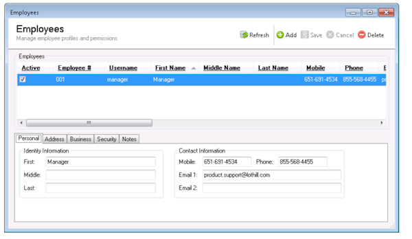TimeDrop Time Clock employee profile creation