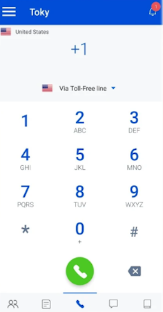 Toky dial calls