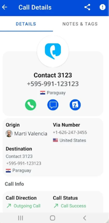 Toky call details