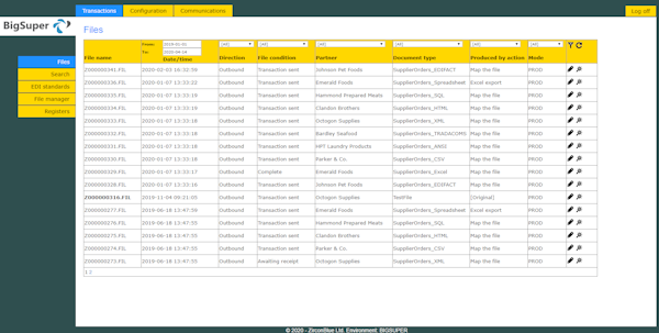 Zedi transactions view