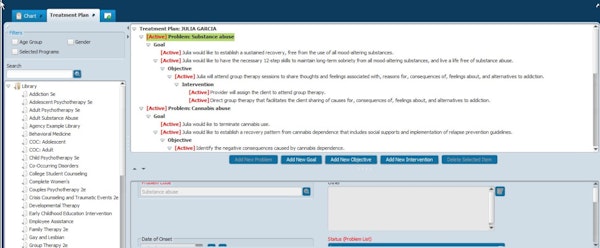 Treatment plan - plan page