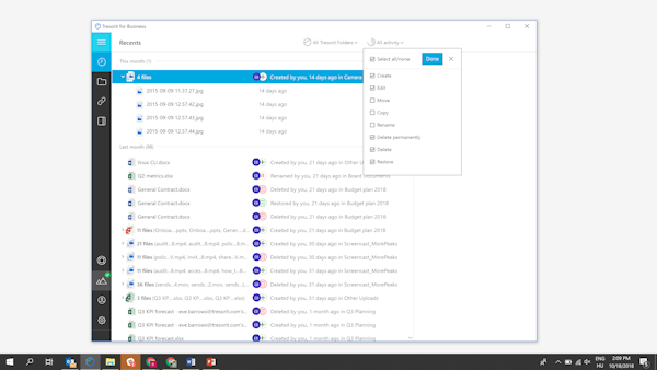 Recent files
