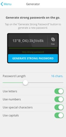 True Key generate passwords