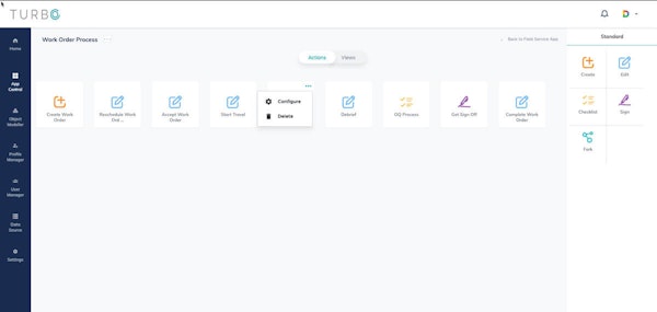 Turbo work order processing