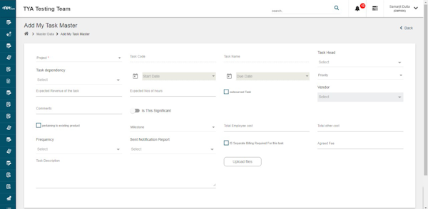TYASuite Cloud ERP Software task manager