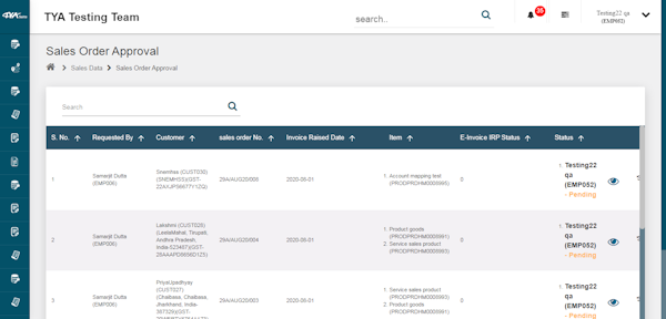 TYASuite Sales Order Management sales order approval