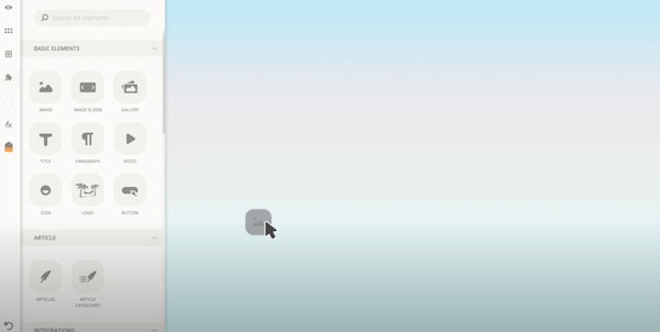Ucraft drag-and-drop interface