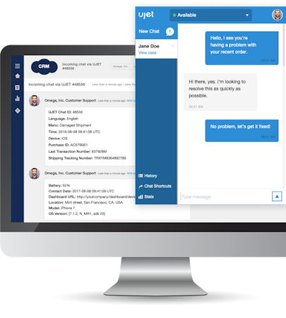 UJET agent's chat view