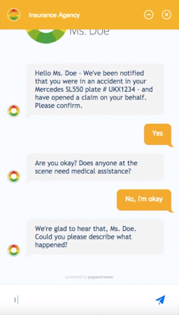 Pypestream conversation AI for insurance sector