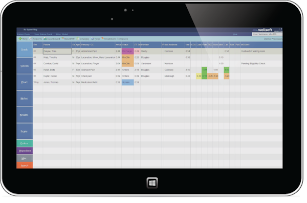 Wellsoft urgent care EHR tablet