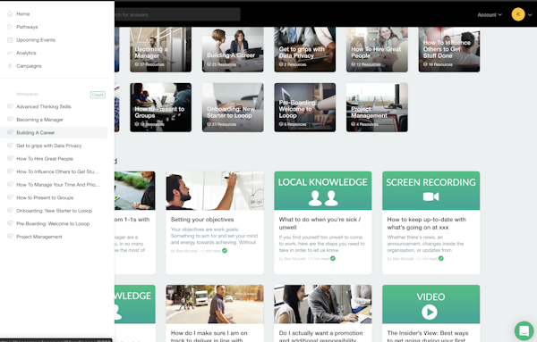 Looop user dashboard